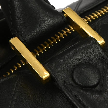 Chanel Black Lambskin Bicolore 2way Duffle Shoulder Handbag