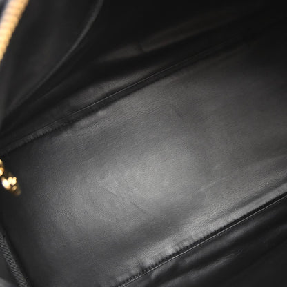 Chanel Black Lambskin Bicolore 2way Duffle Shoulder Handbag