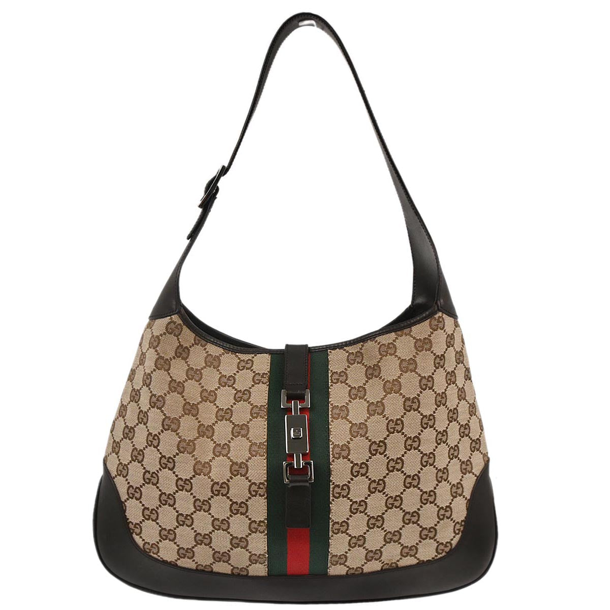 Gucci Brown Jackie GG Sherry Hobo Shoulder Bag