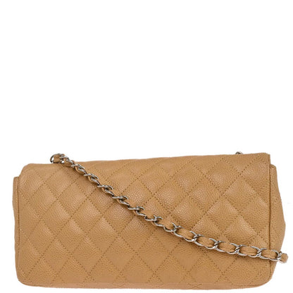 Chanel 2005-2006 Beige Caviar Skin East West Shoulder Bag