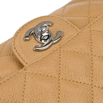 Chanel 2005-2006 Beige Caviar Skin East West Shoulder Bag
