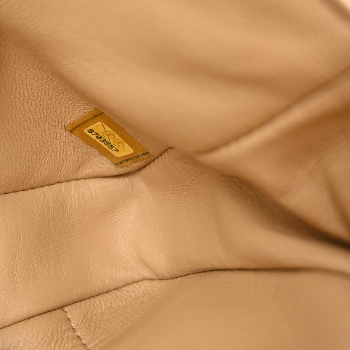 Chanel 2005-2006 Beige Caviar Skin East West Shoulder Bag