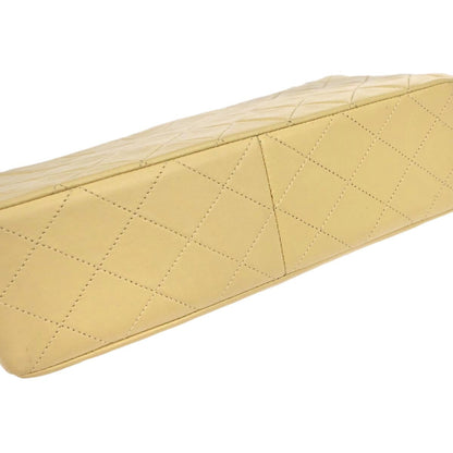 Chanel 1989-1991 Beige Lambskin Single Flap Shoulder Bag