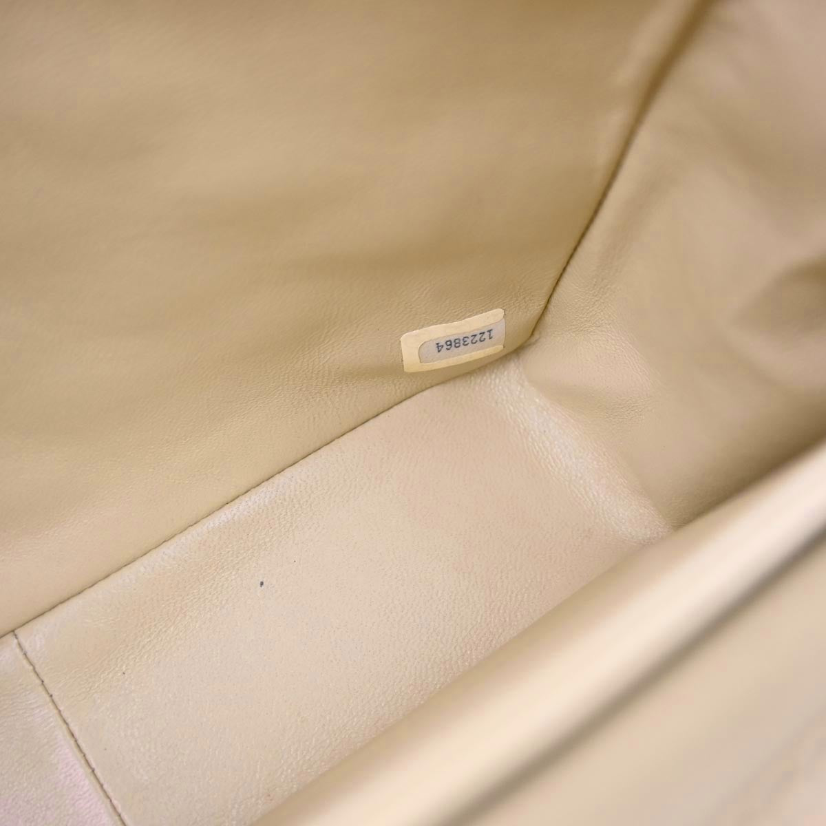 Chanel 1989-1991 Beige Lambskin Single Flap Shoulder Bag