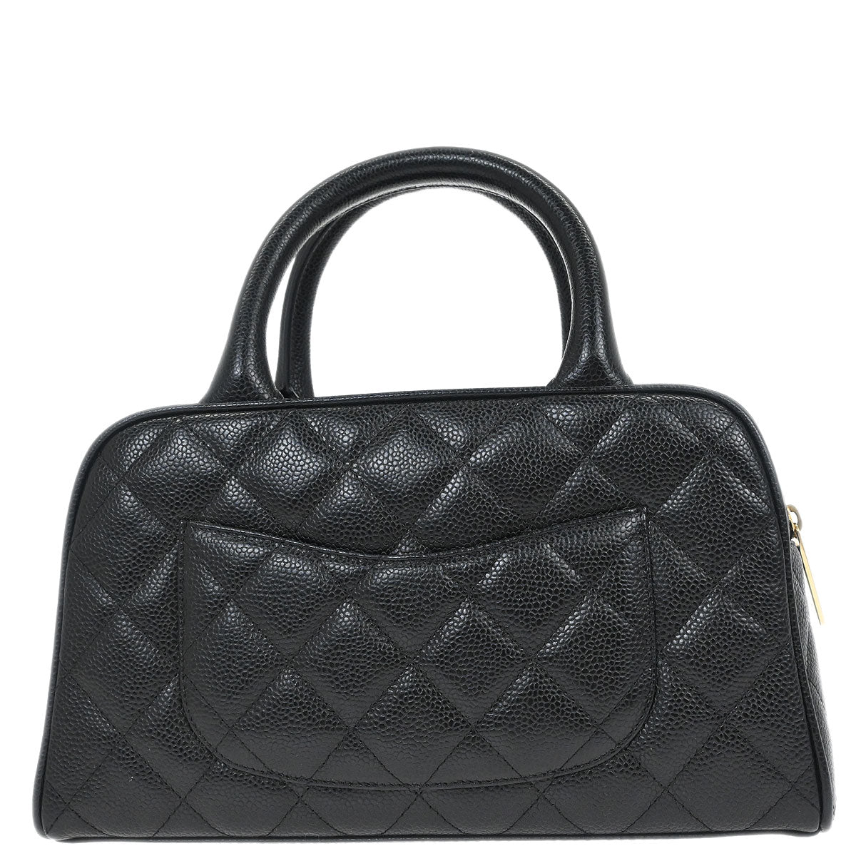 Chanel 2003-2004 Black Caviar Skin  Bowling Bag 27