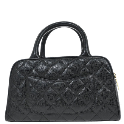 Chanel 2003-2004 Black Caviar Skin  Bowling Bag 27