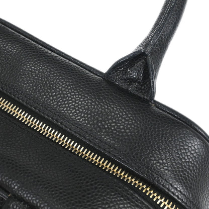 Chanel 2003-2004 Black Caviar Skin  Bowling Bag 27