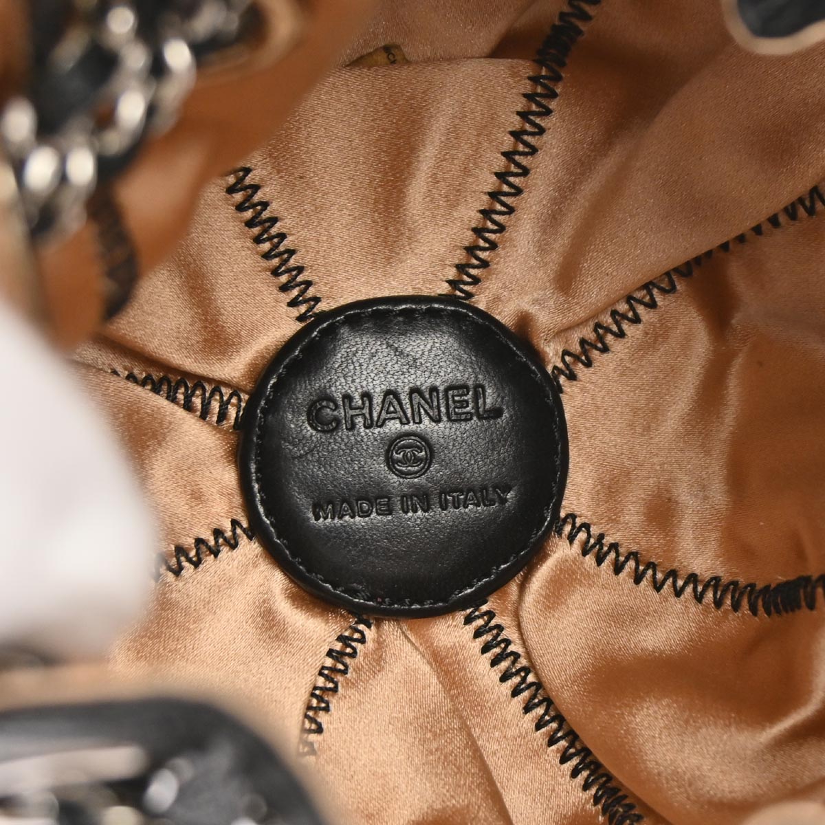 Chanel 2003-2004 Black Lambskin Sac Cordon Mini Reversible Drawstring Handbag