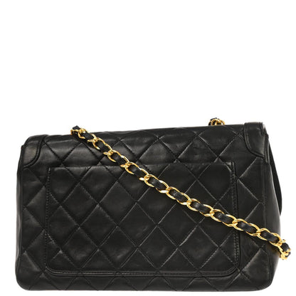 Chanel 1989-1991 Black Lambskin Shoulder Bag
