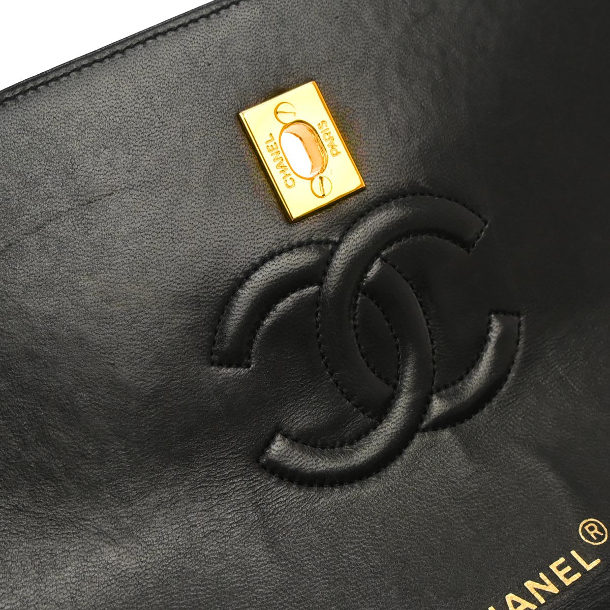 Chanel 1989-1991 Black Lambskin Shoulder Bag