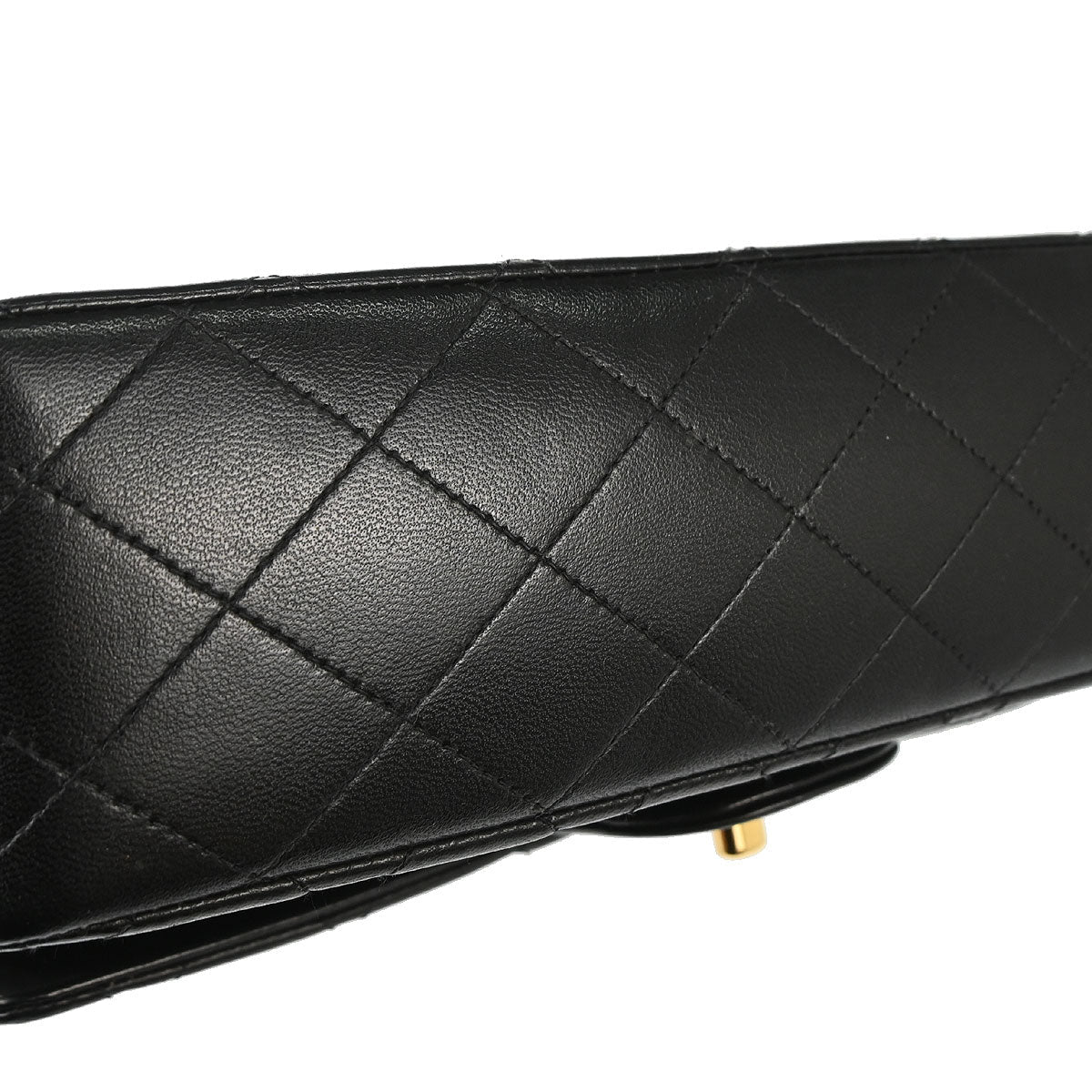 Chanel 1994-1996 Black Lambskin Medium Classic Double Flap Shoulder Bag