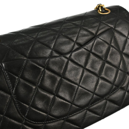 Chanel 1994-1996 Black Lambskin Medium Classic Double Flap Shoulder Bag