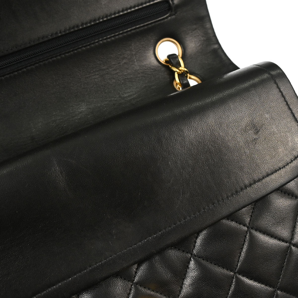 Chanel 1994-1996 Black Lambskin Medium Classic Double Flap Shoulder Bag