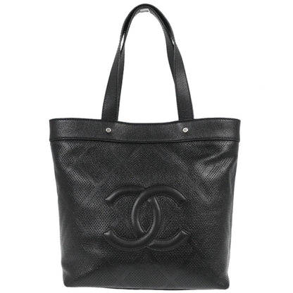 Chanel 2006-2008 Black Perforated Calfskin Tote Bag
