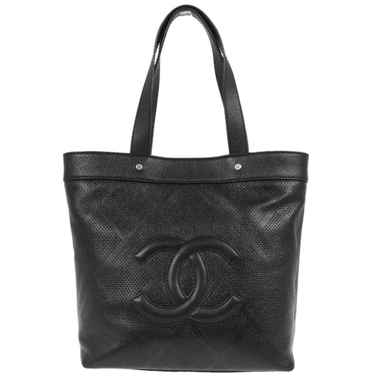 Chanel 2006-2008 Black Perforated Calfskin Tote Bag