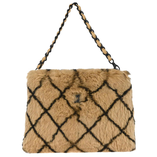 Chanel 2000-2002 Beige Lapin Fur Handbag