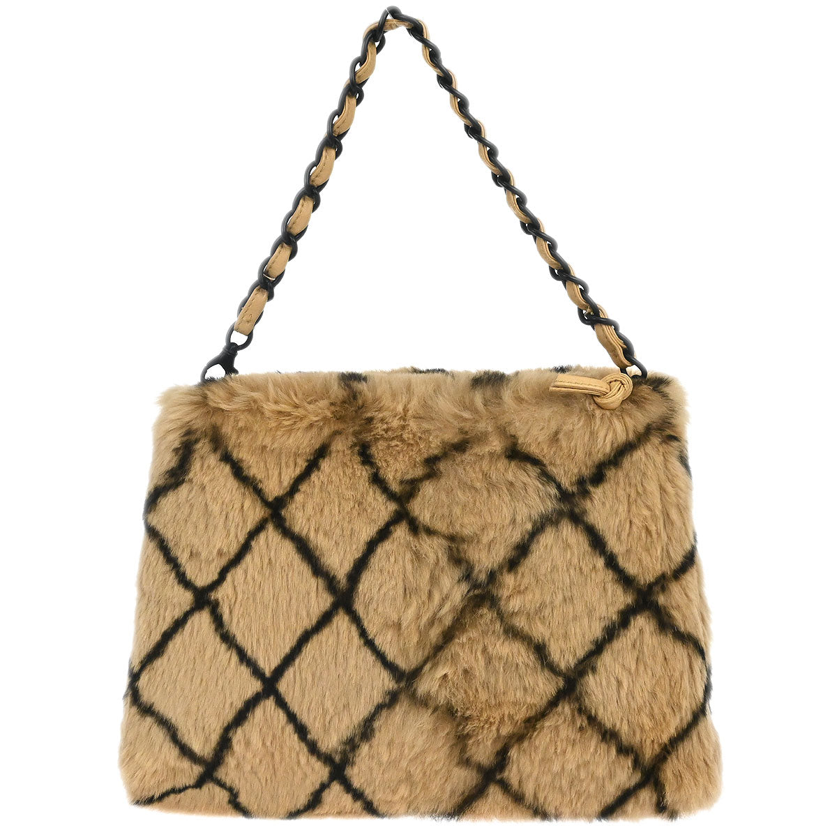 Chanel 2000-2002 Beige Lapin Fur Handbag