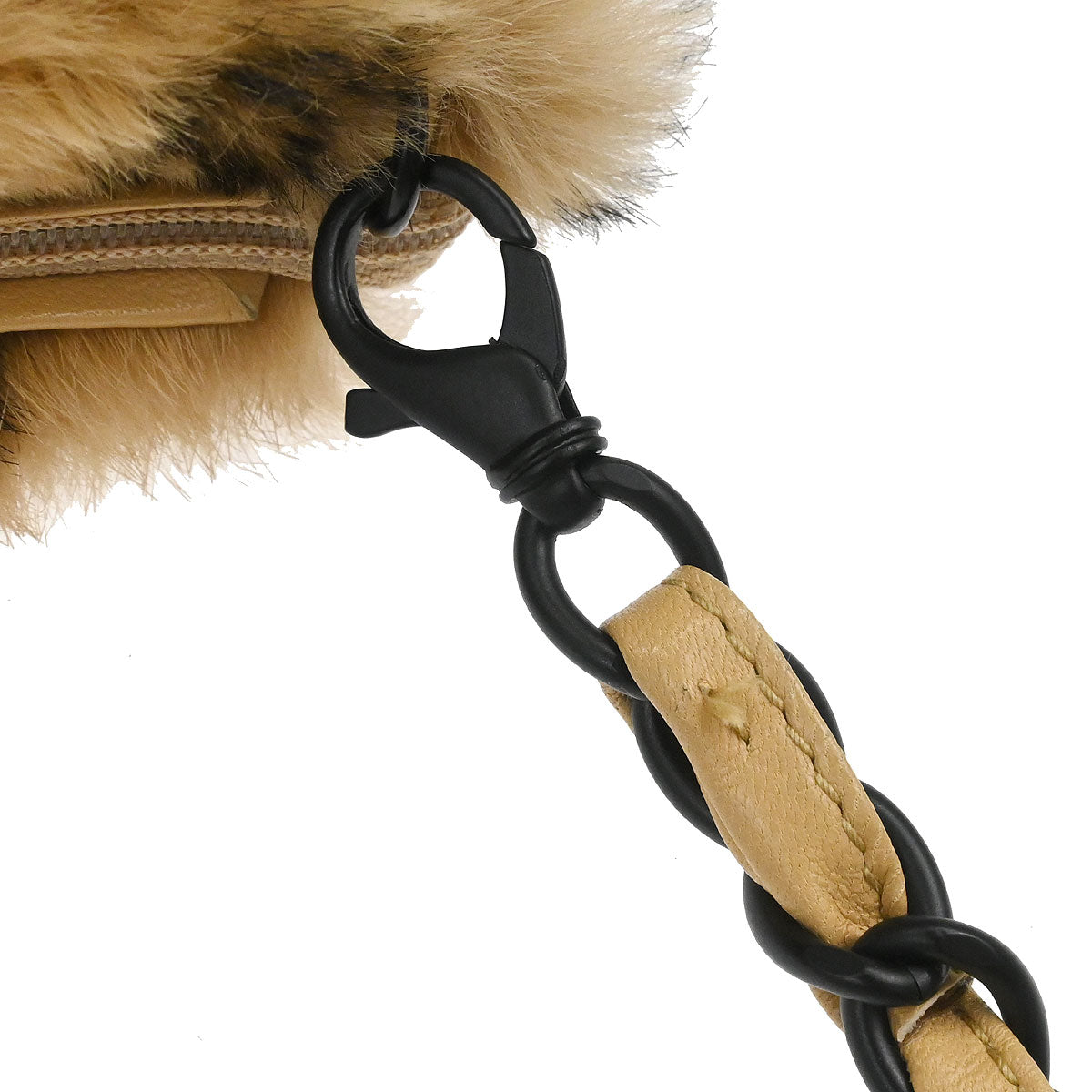 Chanel 2000-2002 Beige Lapin Fur Handbag