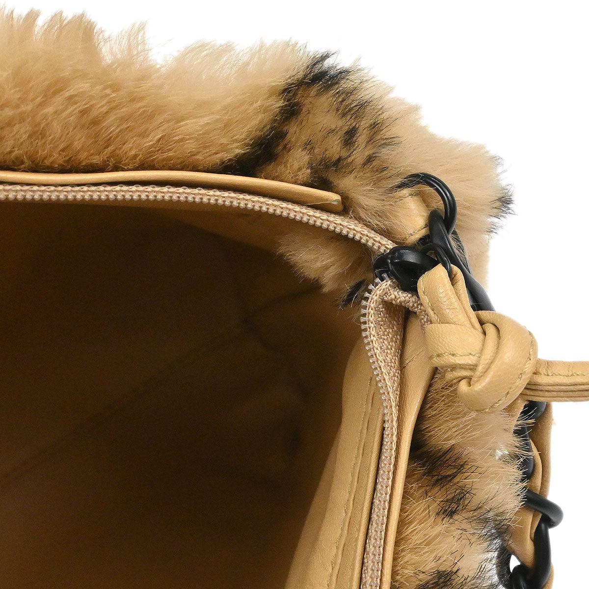 Chanel 2000-2002 Beige Lapin Fur Handbag