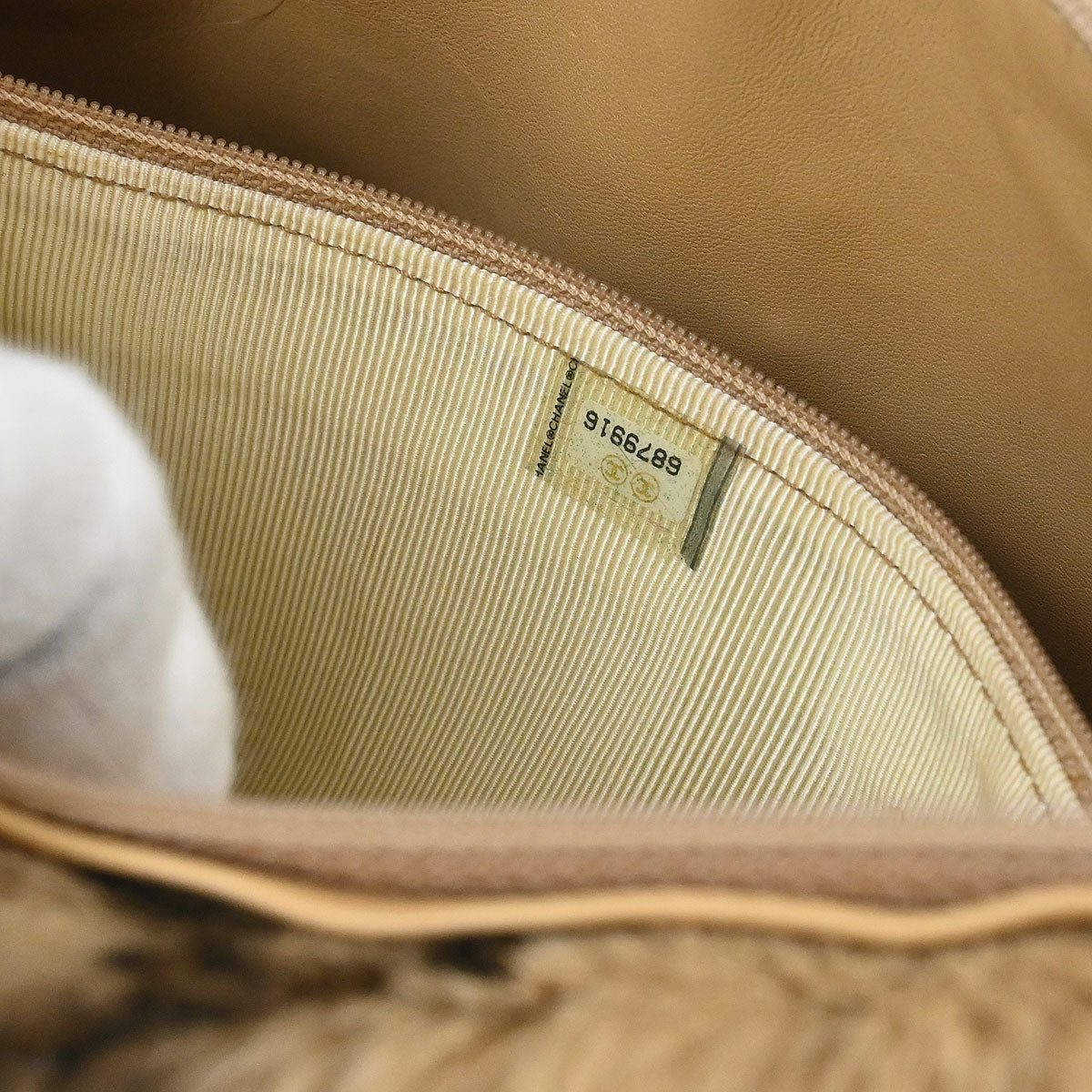 Chanel 2000-2002 Beige Lapin Fur Handbag