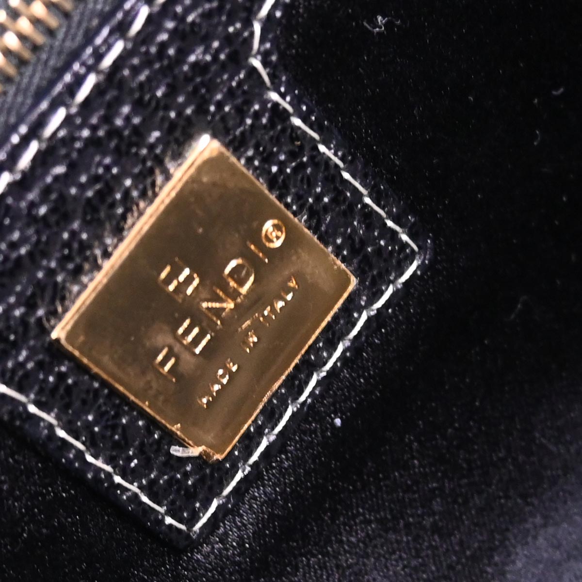 Fendi Black Leather Baguette Handbag