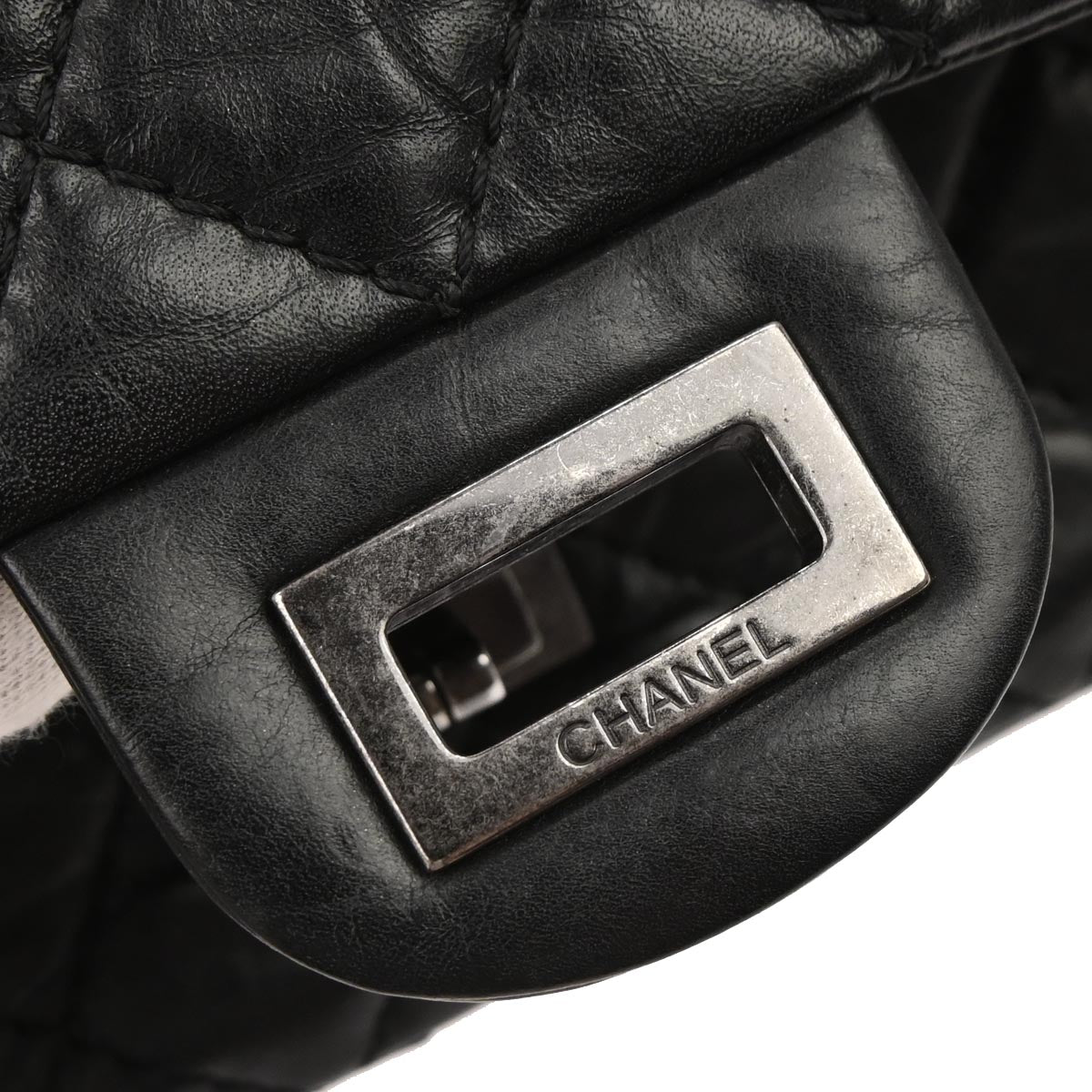 Chanel 2011 Black Calfskin Mademoiselle Lock Shoulder Bag