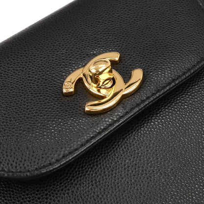 Chanel 1997-1999 Black Caviar Skin Handbag