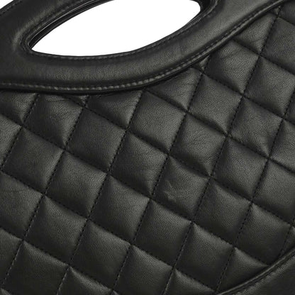 Chanel 1989-1991 Black Lambskin 2way Shoulder Handbag