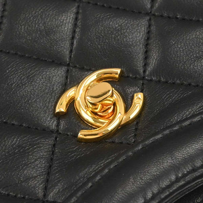 Chanel 1989-1991 Black Lambskin 2way Shoulder Handbag