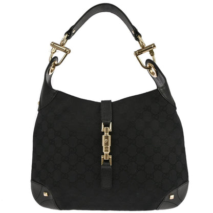 Gucci Black Canvas New-Jackie GG Hobo Handbag