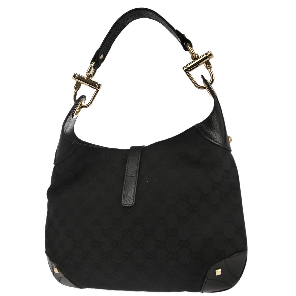 Gucci Black Canvas New-Jackie GG Hobo Handbag