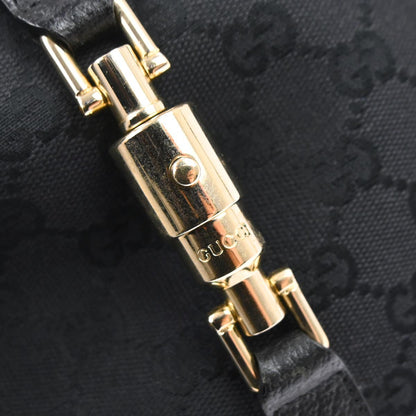 Gucci Black Canvas New-Jackie GG Hobo Handbag