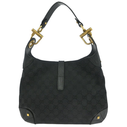 Gucci Black Canvas New Jackie GG Hobo Handbag