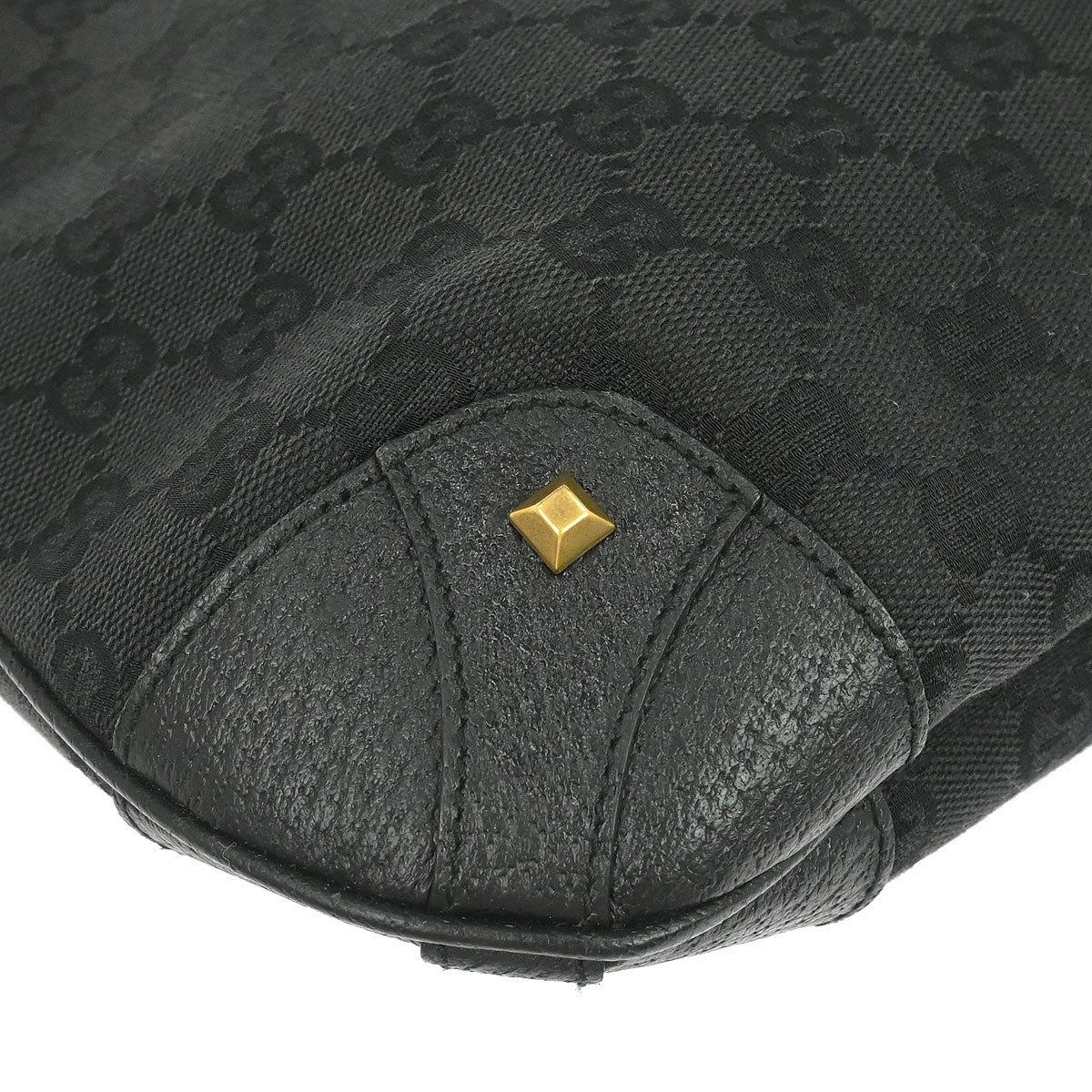 Gucci Black Canvas New Jackie GG Hobo Handbag