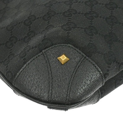 Gucci Black Canvas New Jackie GG Hobo Handbag