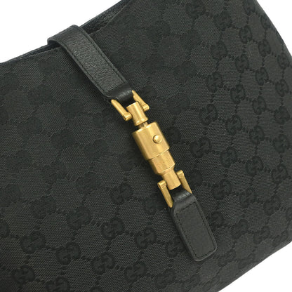 Gucci Black Canvas New Jackie GG Hobo Handbag