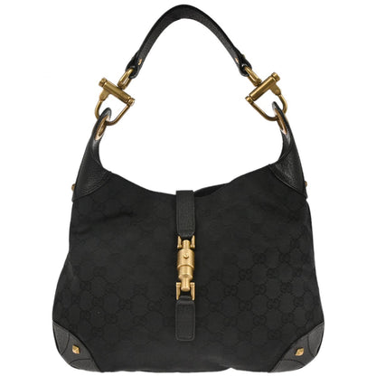 Gucci Black Canvas New-Jackie GG Hobo Handbag