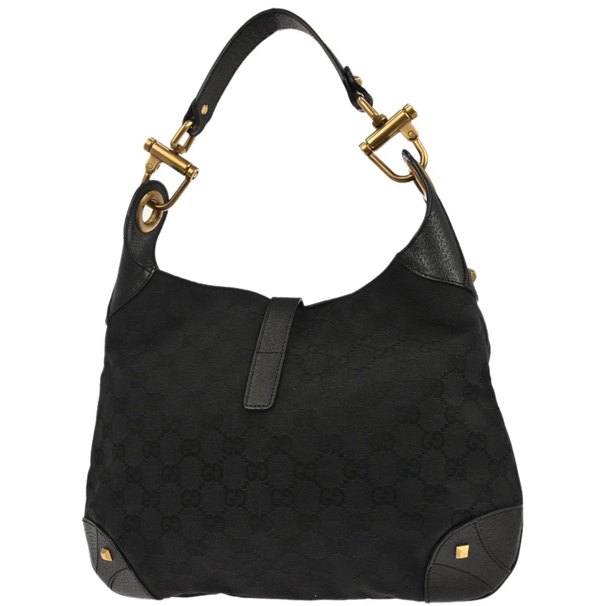 Gucci Black Canvas New-Jackie GG Hobo Handbag