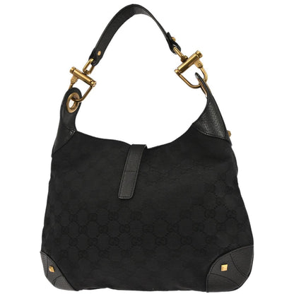 Gucci Black Canvas New-Jackie GG Hobo Handbag