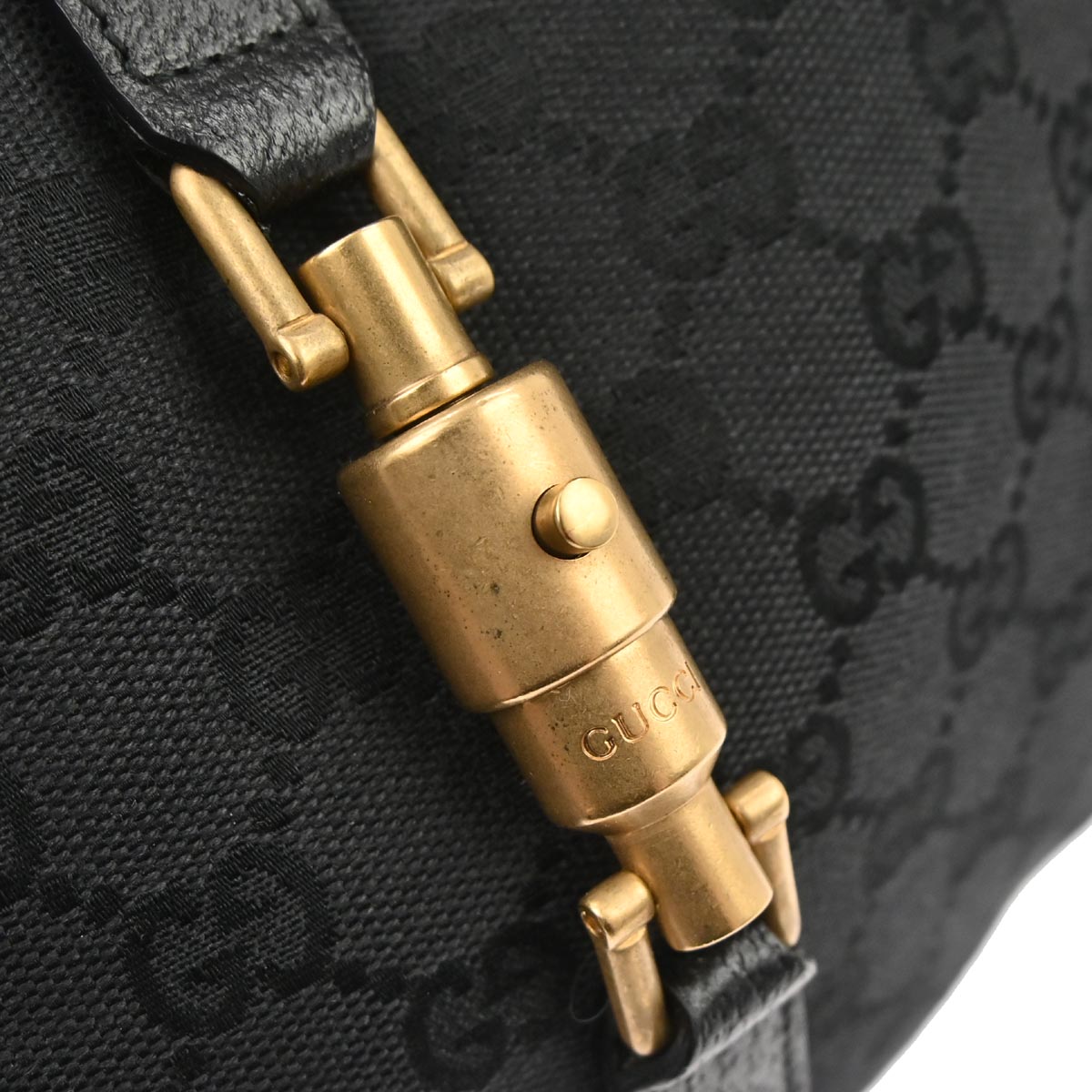 Gucci Black Canvas New-Jackie GG Hobo Handbag