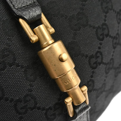 Gucci Black Canvas New-Jackie GG Hobo Handbag