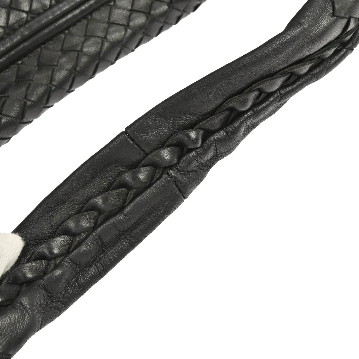 Bottega Veneta Black Lambskin Intrecciato Hobo Handbag