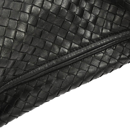 Bottega Veneta Black Lambskin Intrecciato Hobo Handbag