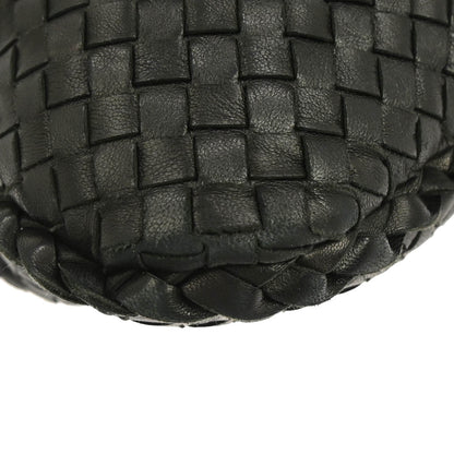 Bottega Veneta Black Lambskin Intrecciato Hobo Handbag