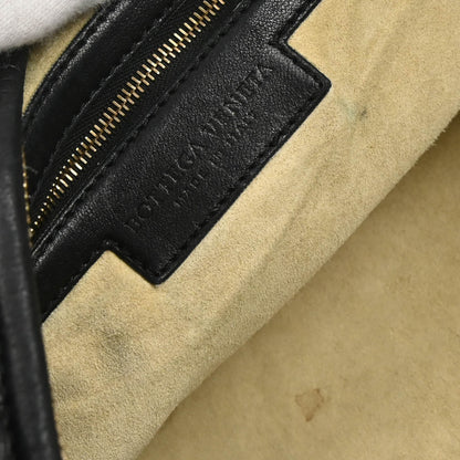 Bottega Veneta Black Lambskin Intrecciato Hobo Handbag