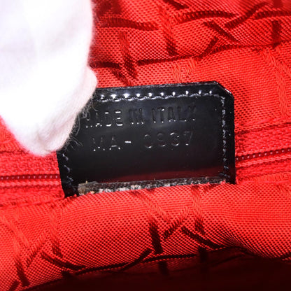 Christian Dior Black Patent Leather Cannage Lady Dior Shoulder Handbag