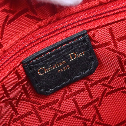 Christian Dior Black Lambskin Medium Lady Dior Cannage 2way Shoulder Handbag