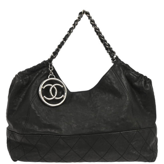 Chanel 2006-2008 Black Calfskin Coco Cabas Handbag