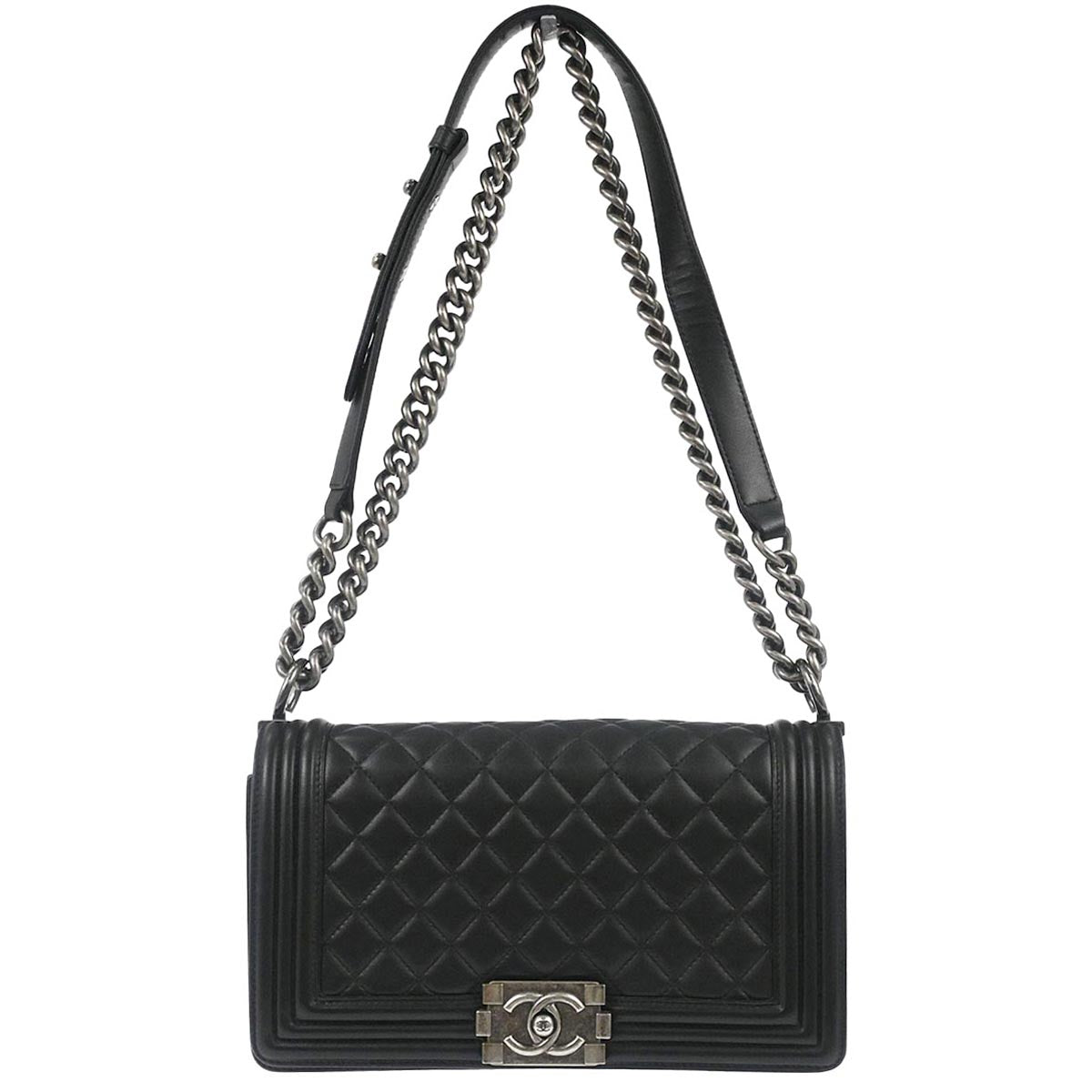 Boy Chanel Black Lambskin Medium Shoulder Bag