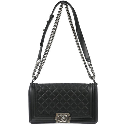 Boy Chanel Black Lambskin Medium Shoulder Bag